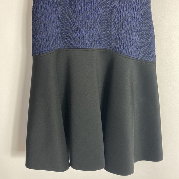 Rebecca Taylor blue black snake print textured fit and flare mini dress size 0 - Picture 5 of 9